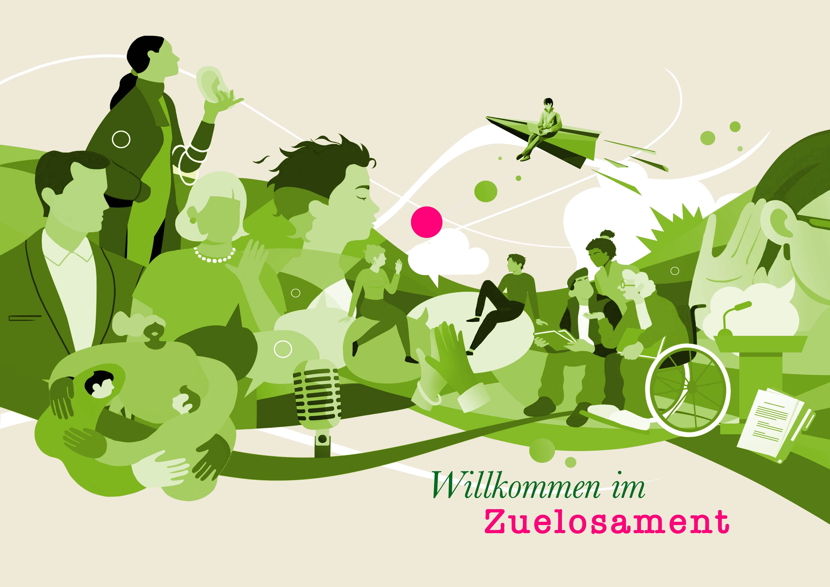 Klappkarte Zuhörlament